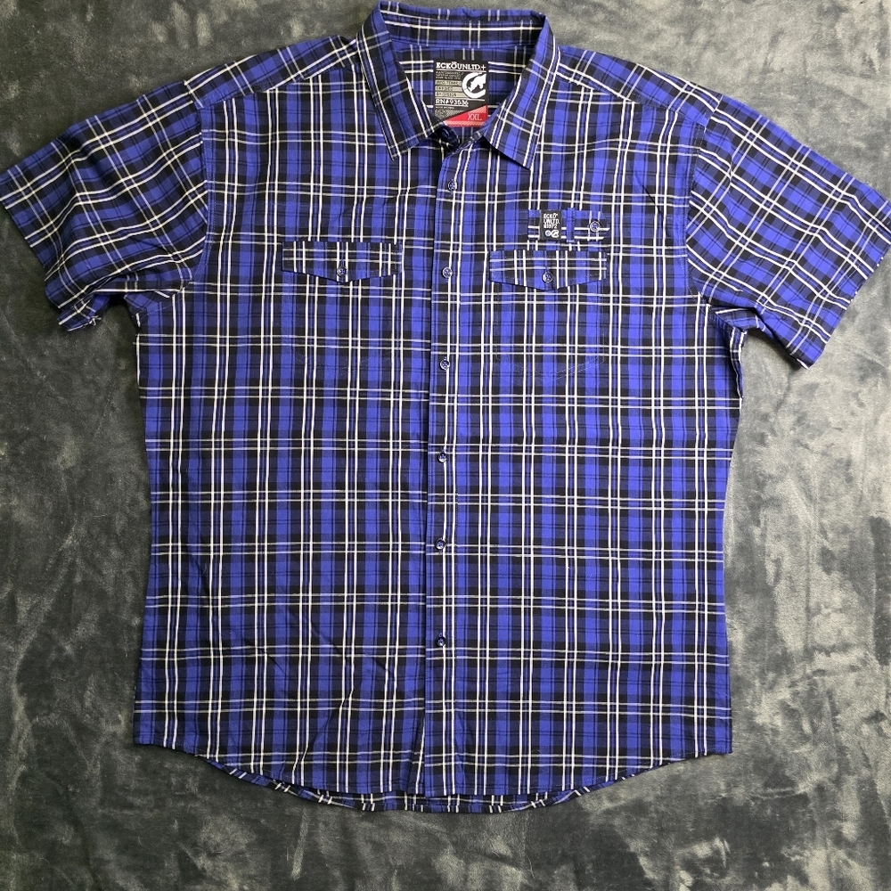 Ecko Unlimited Blue Casual Button Down Shirt